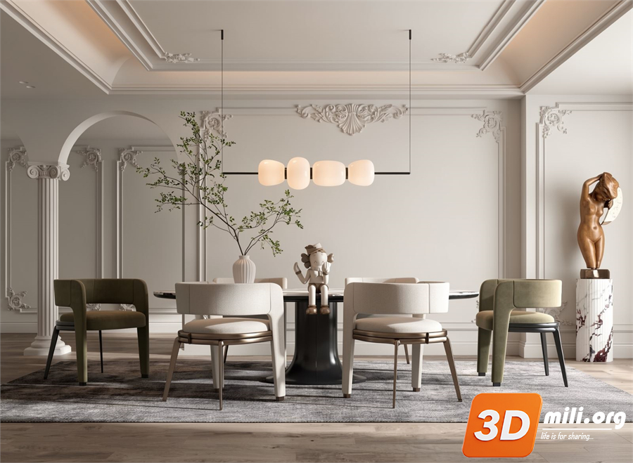 Dining Table Set Skp Files
